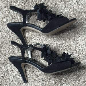 Banana Republic Black Floral Slingback Heels